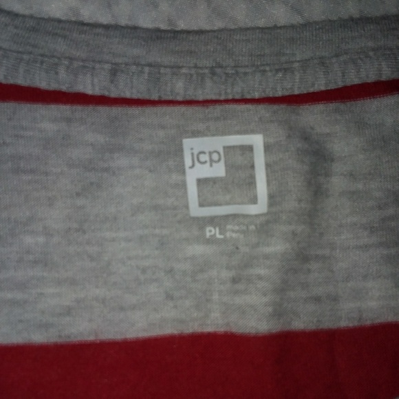 JCP Womens red and white jersey style top - Picture 4 of 4